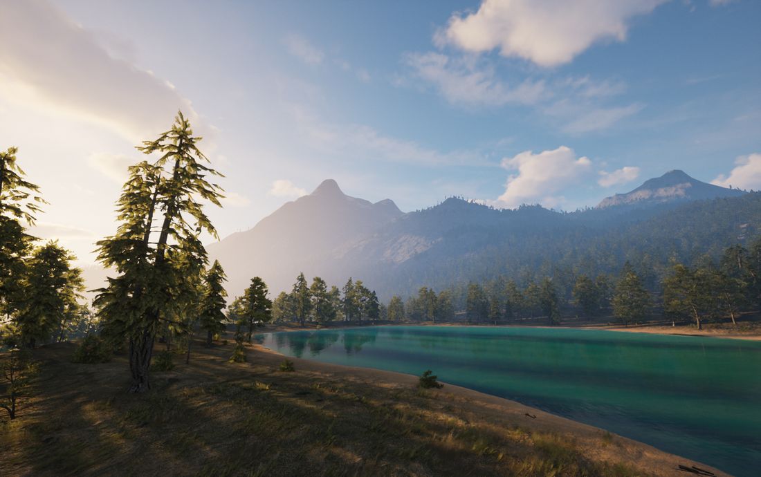 Golden hour over the lake