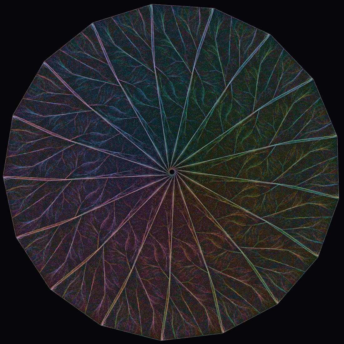 A simple symmetric Venn diagram with 17 curves